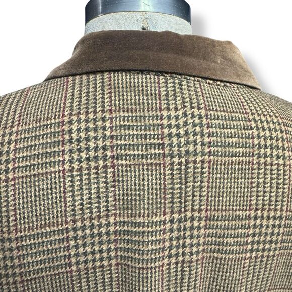 Vintage Jaclyn Smith Blazer 10 Classic Brown Tweed Faux Suede Trim Equestrian M - Picture 6 of 14